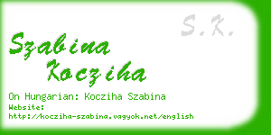 szabina kocziha business card